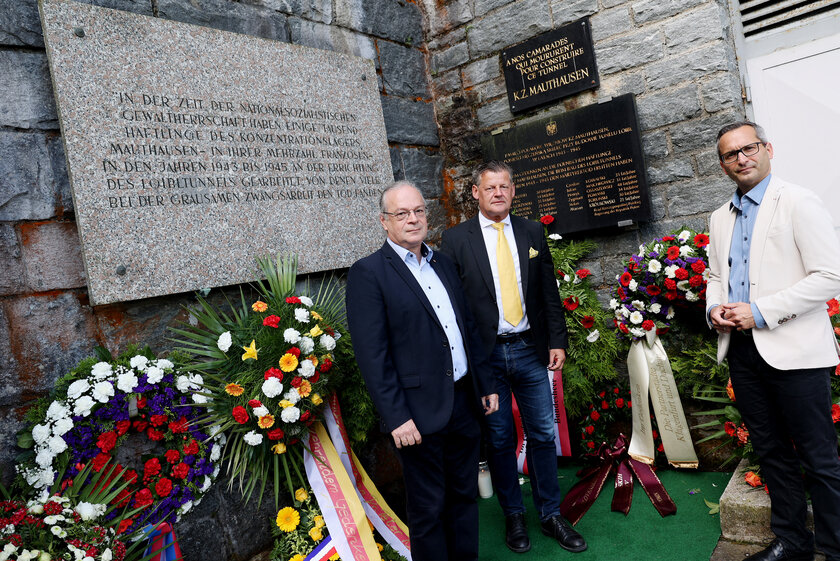 Bürgermeister Christian Scheider, Stadtrat Mag. Franz Petritz und Kai Kühnel (2. Bürgermeister von Dachau). Foto: 	LPD Wajand