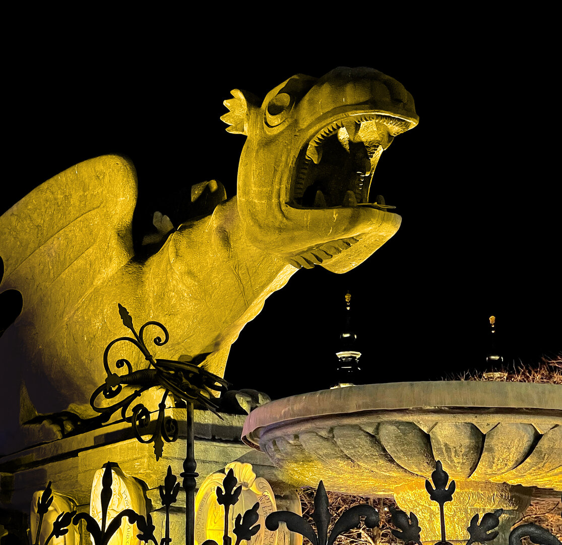Der Lindwurm leuchtet in der Farbe Gelb. Foto: SK