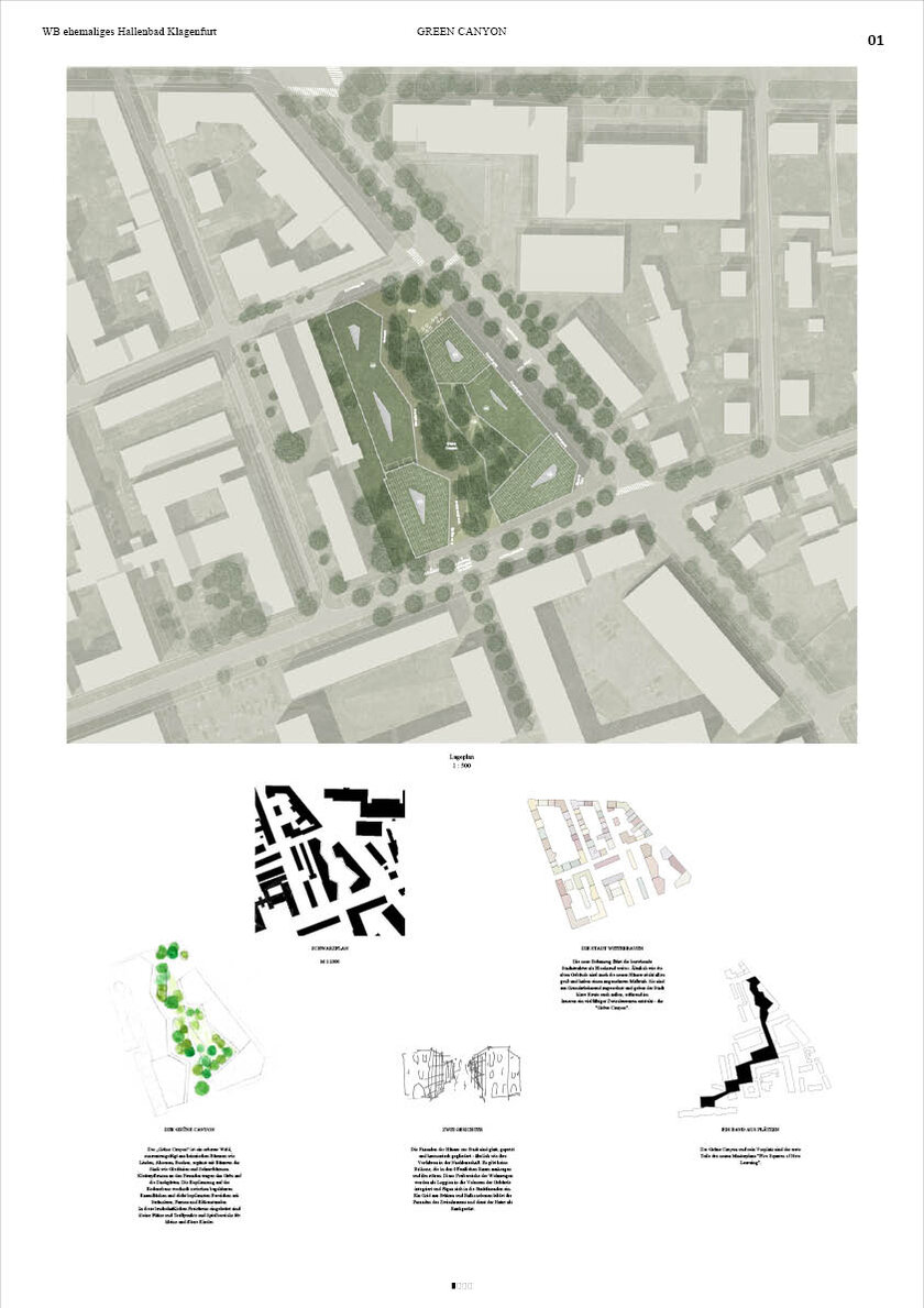 Visualisierung 1 - Projekt "Green Canyon" auf dem Areal des alten Hallenbad