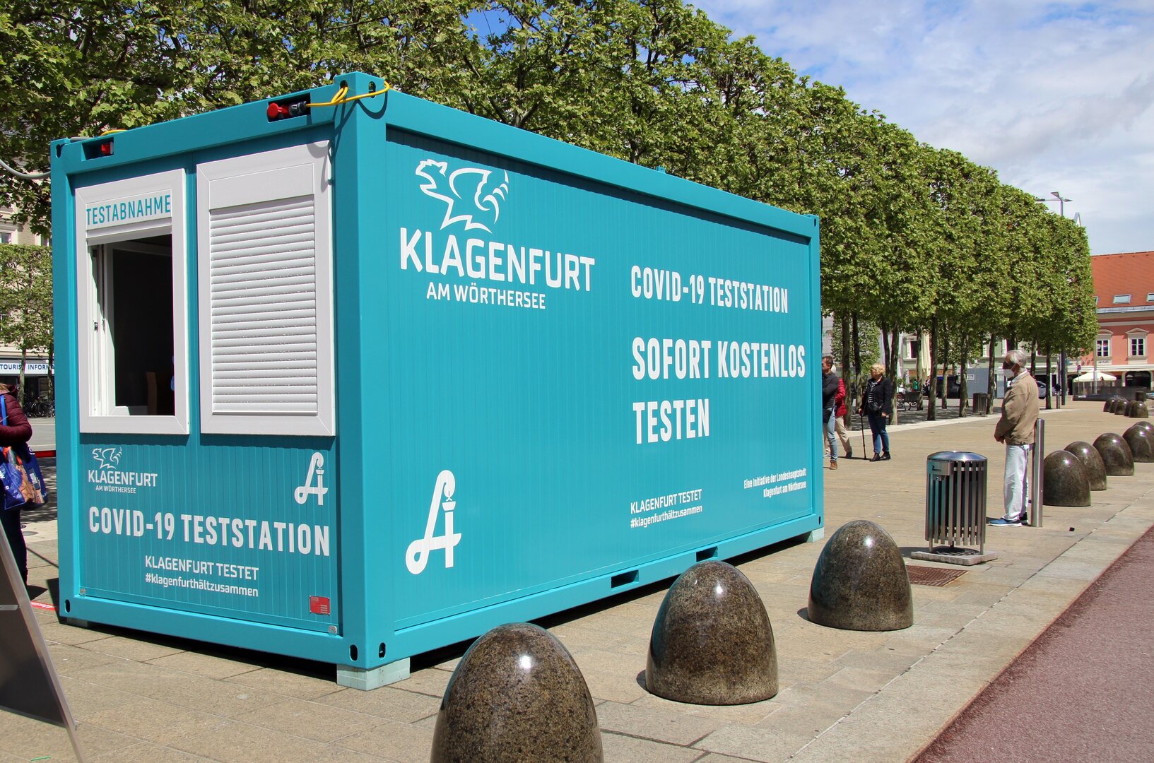 Testcontainer am Neuen Platz. Foto: StadtKommunikation Wedenig