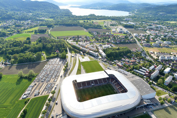 Luftaufnahme des Klagenfurter Stadiums