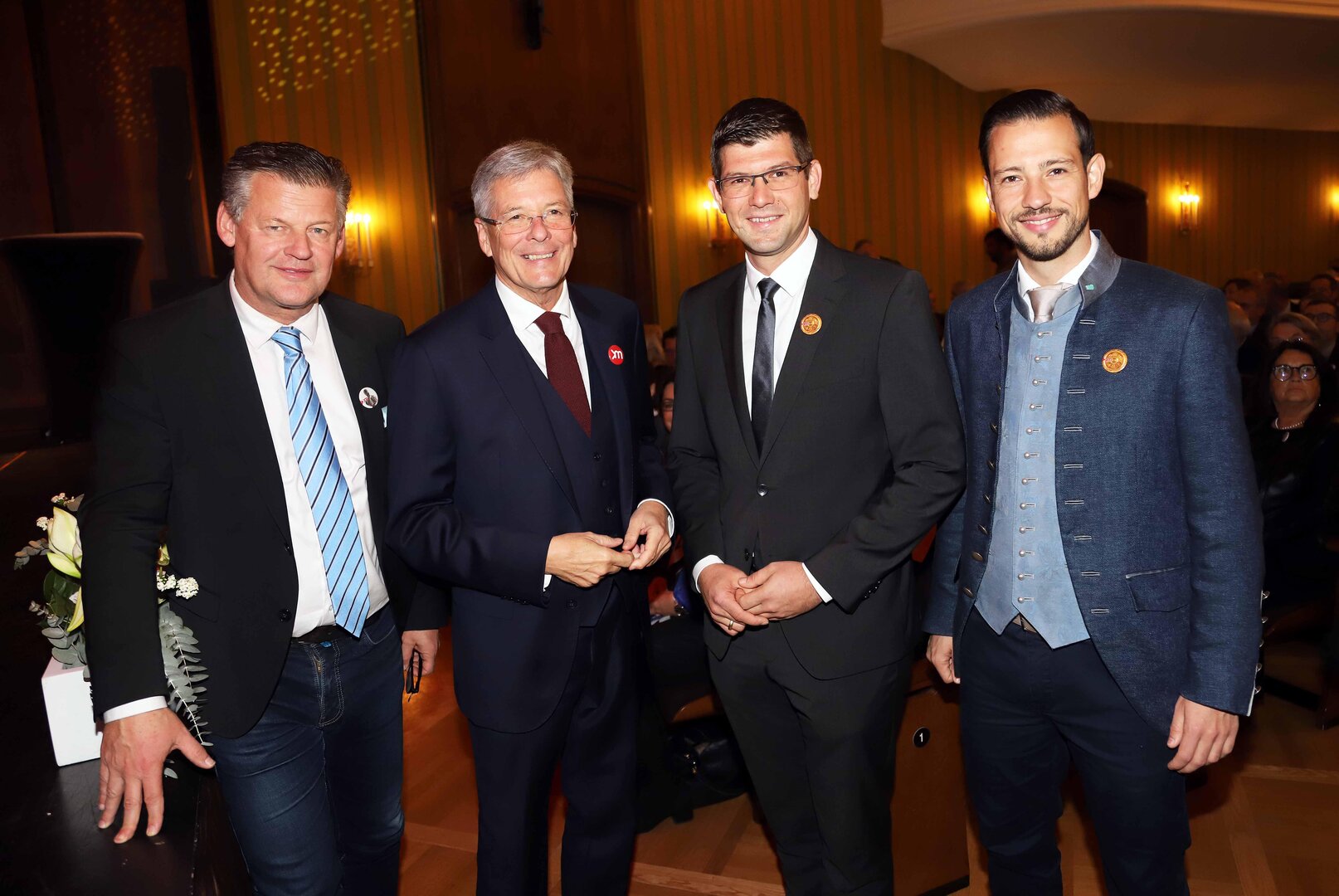 Bürgermeister Christian Scheider, Landeshauptmann Peter Kaiser und die Landesräte Martin Gruber eröffneten das neue Landesmuseum.