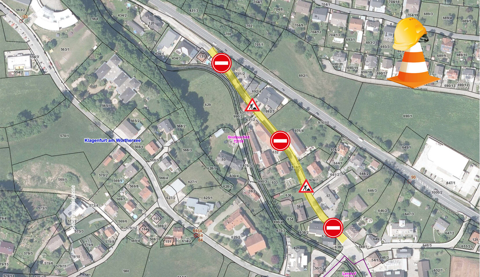 Von 20. November bis 6. Dezember ist die Hauptstraße in Wölfnitz gesperrt.